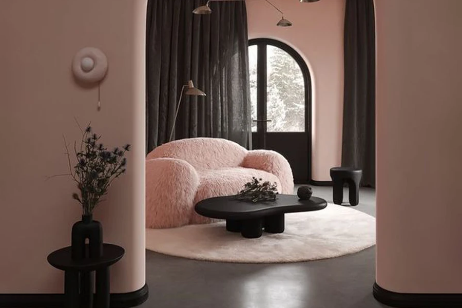 modern pink sofa