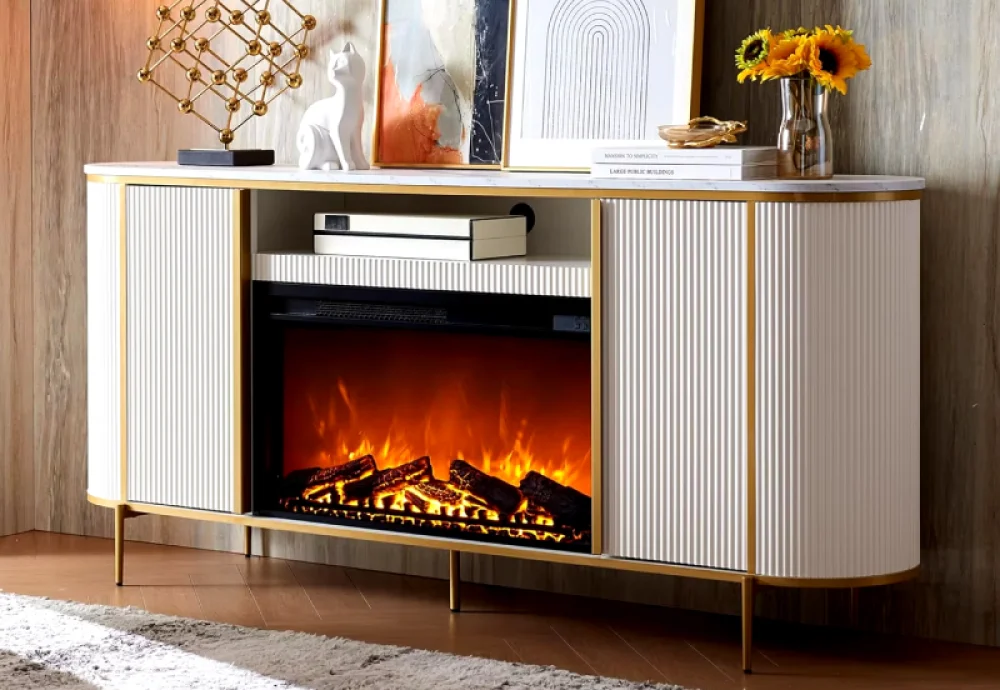 electric fireplace with logs