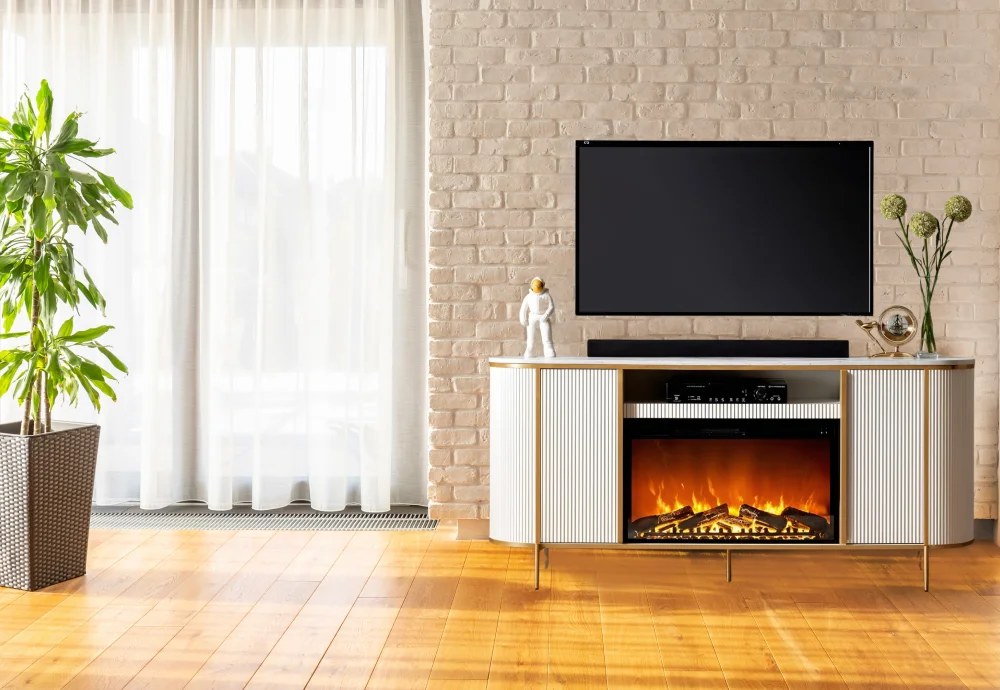 electric fireplace with logs