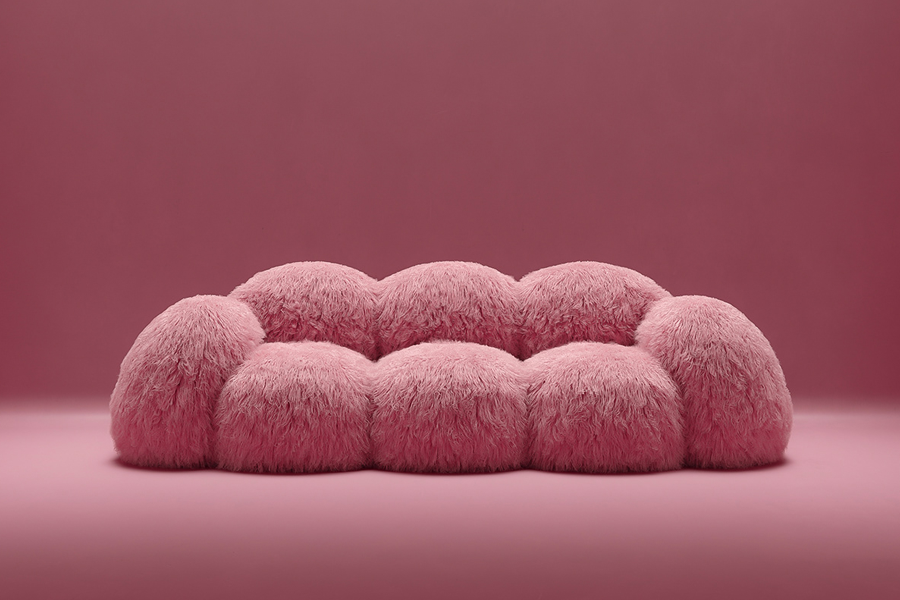 pink loveseat sofa