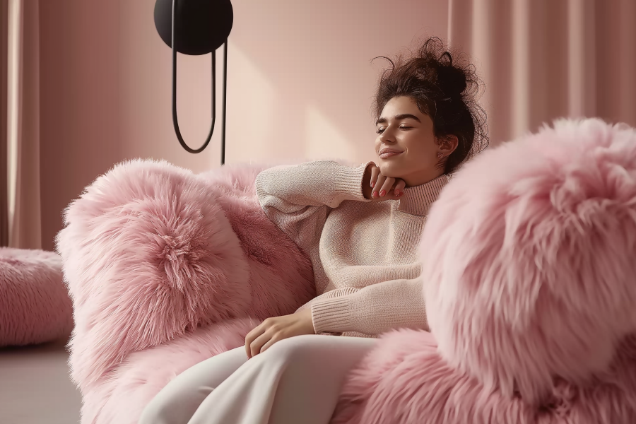 modern plush sofa